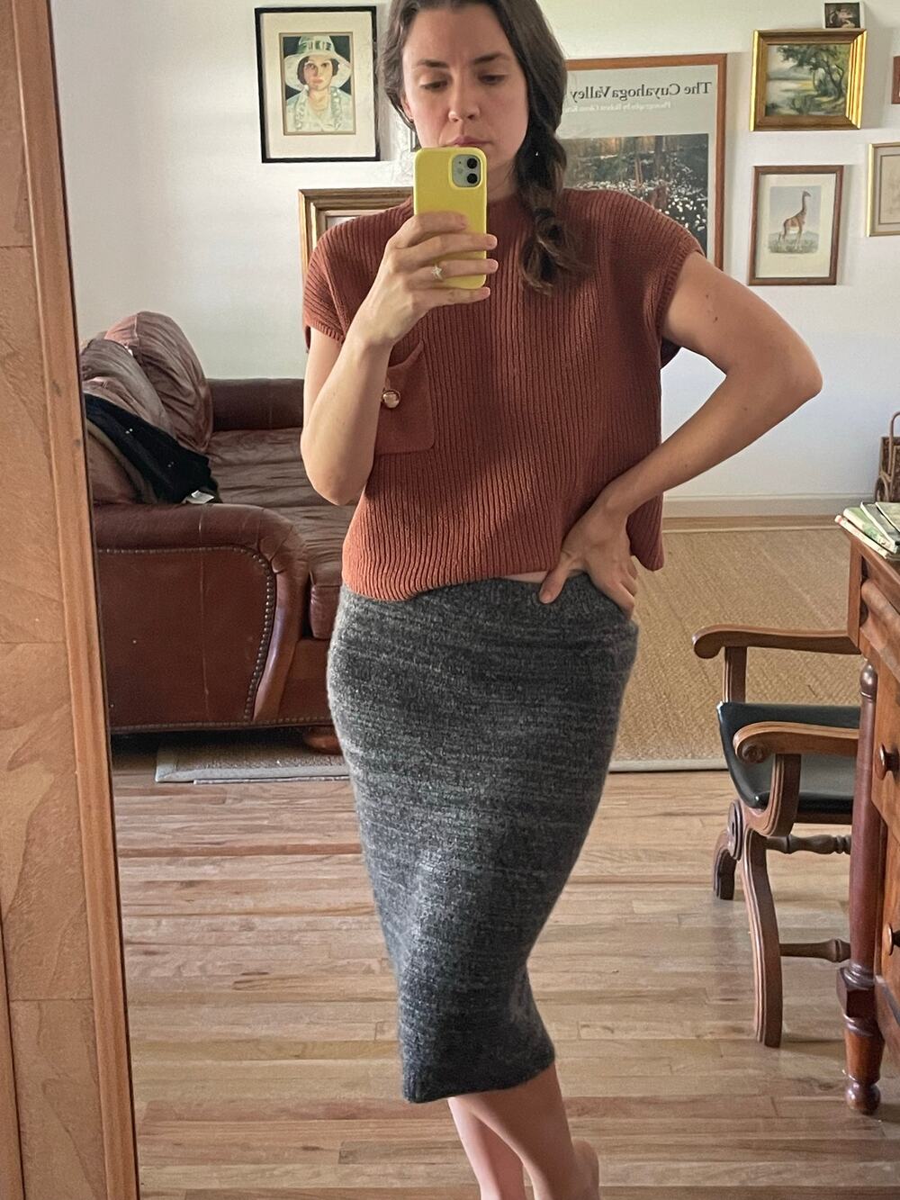 Intermix Cashmere Blend Knit Pencil Skirt Size Medium
